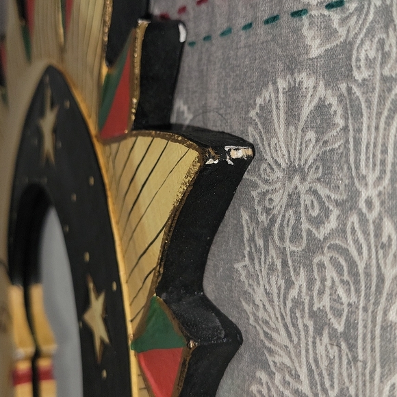 Vintage | Artist Signed Celestial Hand Painted Sun Moon & Stars Mirror - Picture 7 of 14